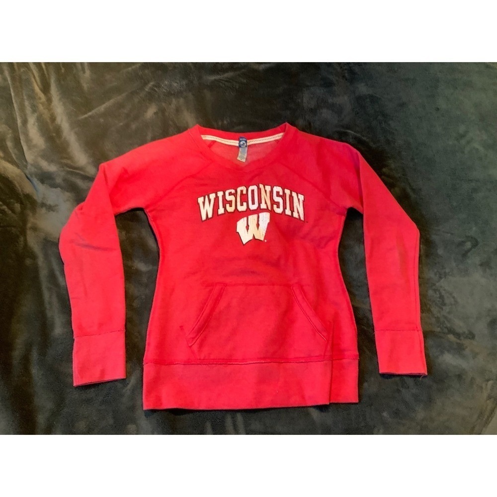 New Agenda‎ Wisconsin Badgers Red Pullover Hoodie Sweatshirt Women's M